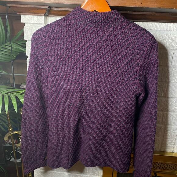Habitat Clothes To Live In‎ Purple Black Knit Zip Front Cardigan Sweater Size XS - Picture 5 of 6